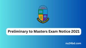 Preliminary to Masters Exam Notice 2021